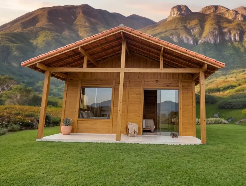 Casa de madeira para final de semana: praticidade sem abrir mão do conforto