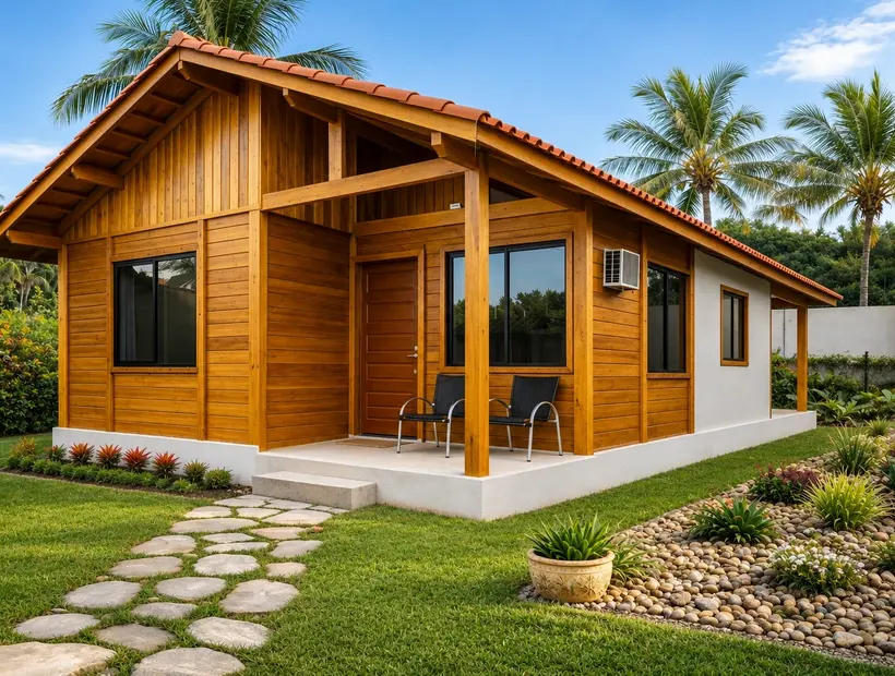 Casa de madeira para família: privacidade, quartos e convivência