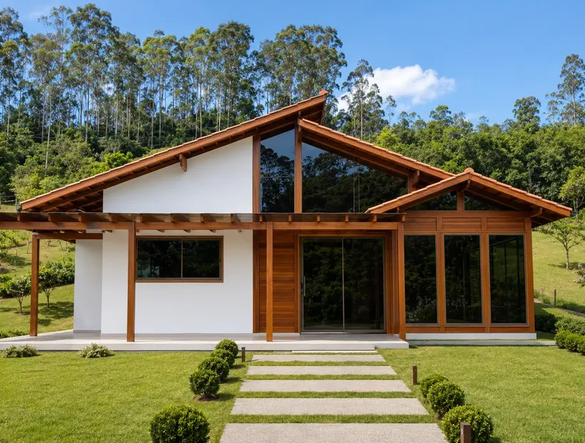 Casa de madeira com suíte principal: conforto no uso diário