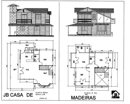 Duplex Casas Pré - Casas de Madeira – Modelo Vitória-ES – 170,00 m²