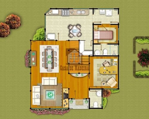 Casa de Madeira - Cumuruxatiba BA - 166,96 m²